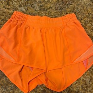 Lululemon orange Hotty Hot shorts 2.5 inch